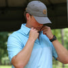 Stripe Performance Polo - Aqua